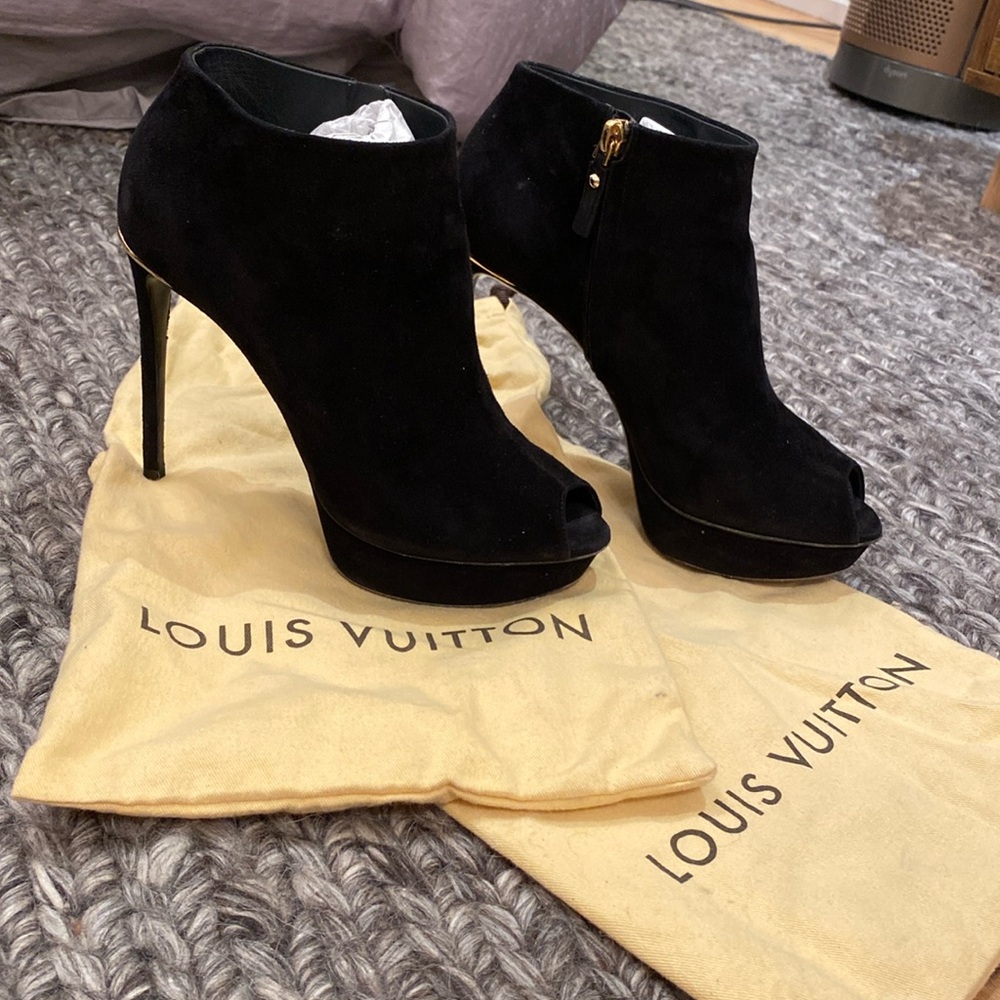 Louis Vuitton Open Toe Boot Cut Heels